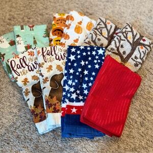 🎄🍂 Festive Holiday Hand Towels Set | 10-Piece Bundle | Kitchen or Bath Decor 🎃❄️